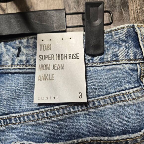 Eunina Tobi Super High-Rise Mom Jean Ankle - Hot Rod NWT - Picture 5 of 7